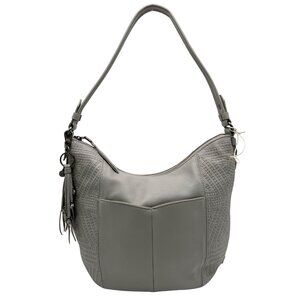 The Sak Gray Leather Sequoia Shoulder Bag